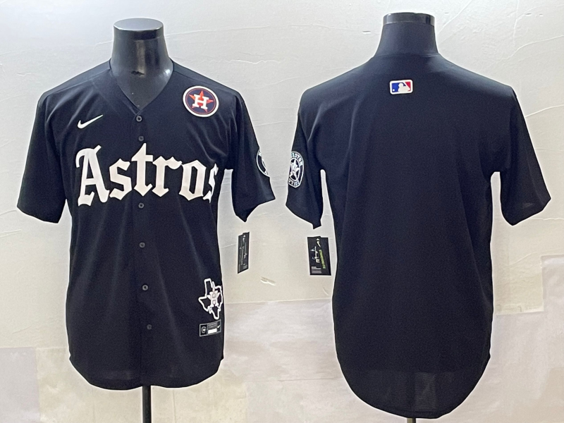 Men Houston Astros blank black MLB Nike 2025 jersey 08